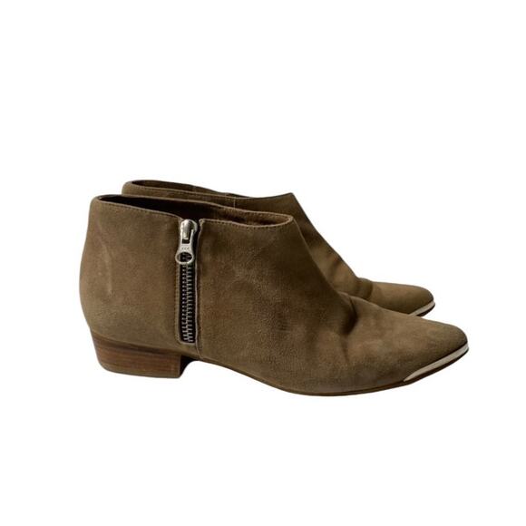 Aldo Size 8 Suede Leather Ankle Boot Made Spain Taupe Brown Booties Neutral Fall - Picture 1 of 16